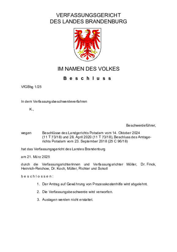 Bild vergrößern (Bild: VfGBbg 1/25)