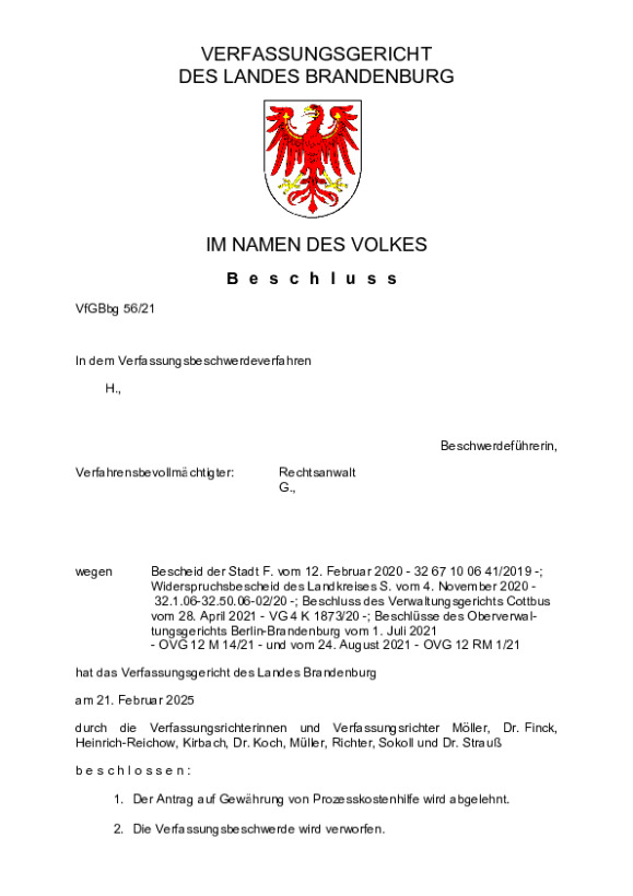 Bild vergrößern (Bild: VfGBbg 56/21)