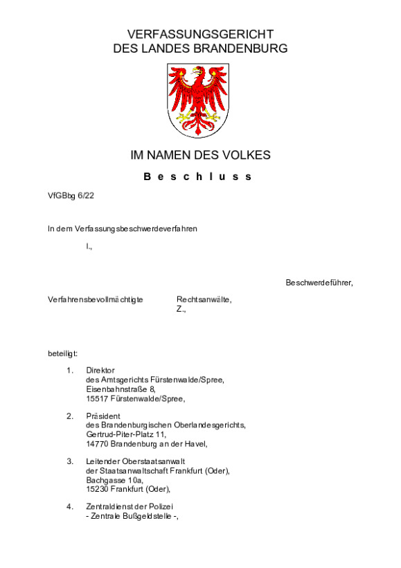 Bild vergrößern (Bild: VfGBbg 6/22)