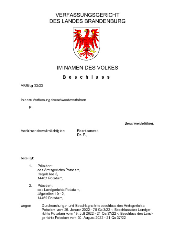 Bild vergrößern (Bild: VfGBbg 32/22)