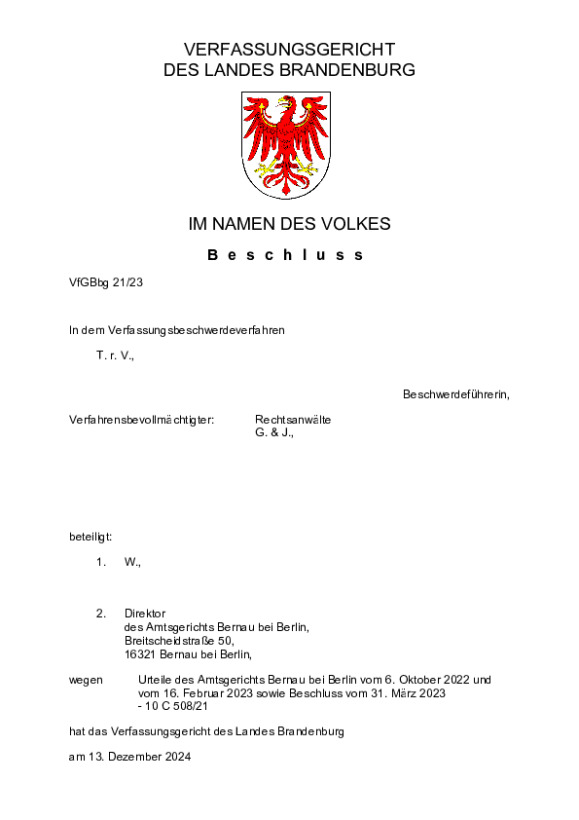 Bild vergrößern (Bild: VfGBbg 21/23)