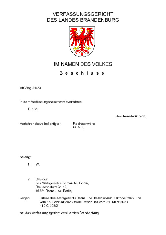 Bild vergrößern (Bild: VfGBbg 21/23)