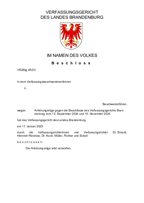 Bild vergrößern (Bild: VfGBbg 46/23)