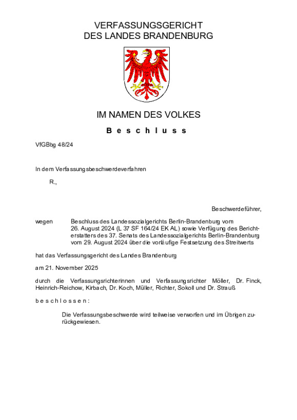 Bild vergrößern (Bild: VfGBbg 48/24)