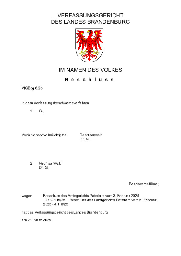 Bild vergrößern (Bild: VfGBbg 6/25)