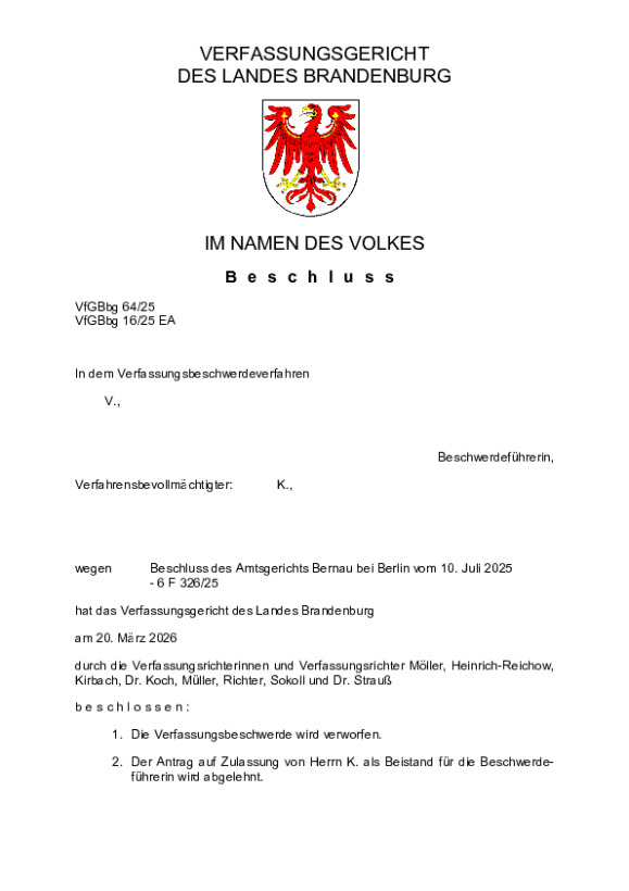 Bild vergrößern (Bild: VfGBbg 16/25)