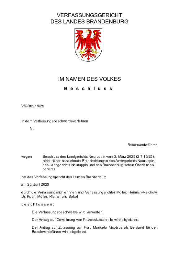 Bild vergrößern (Bild: VfGBbg 19/25)