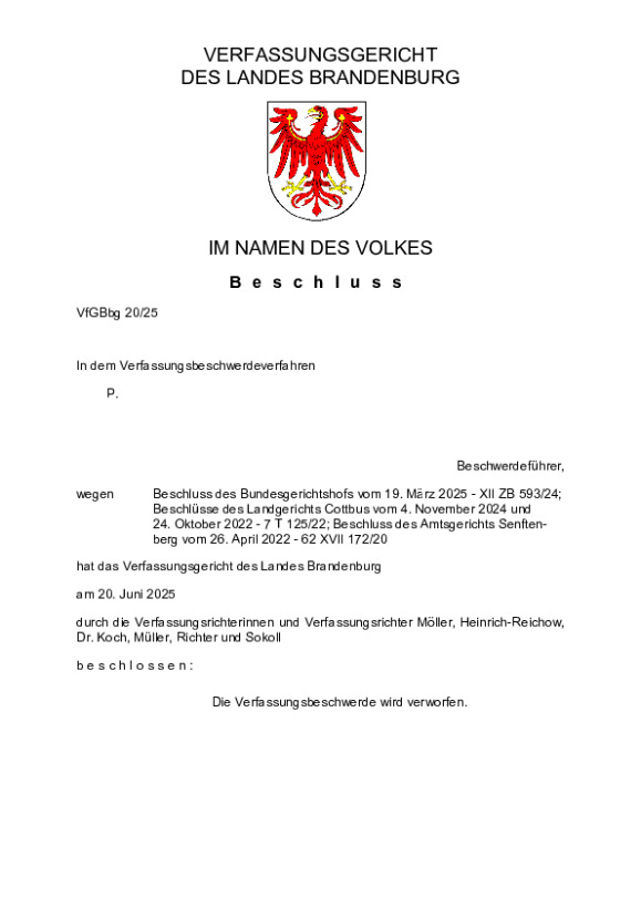 Bild vergrößern (Bild: VfGBbg 20/25)