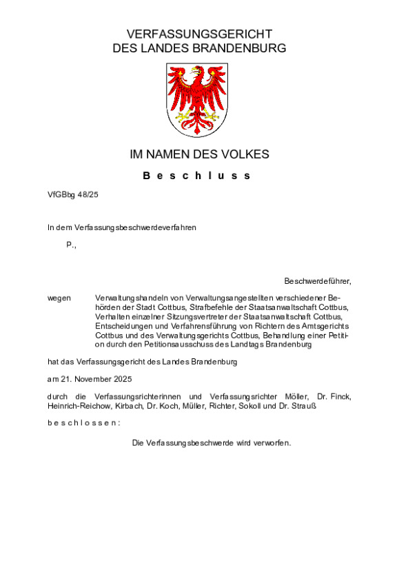 Bild vergrößern (Bild: VfGBbg 48/25)