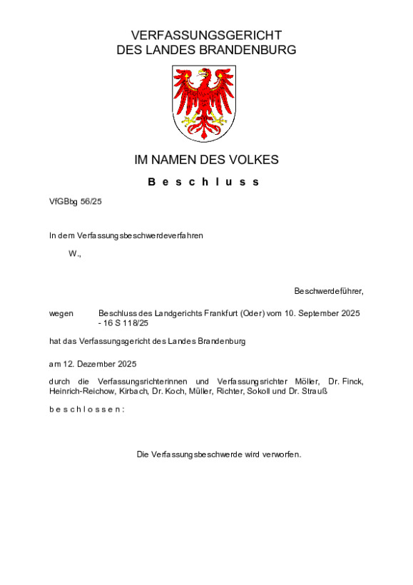 Bild vergrößern (Bild: VfGBbg 56/25)
