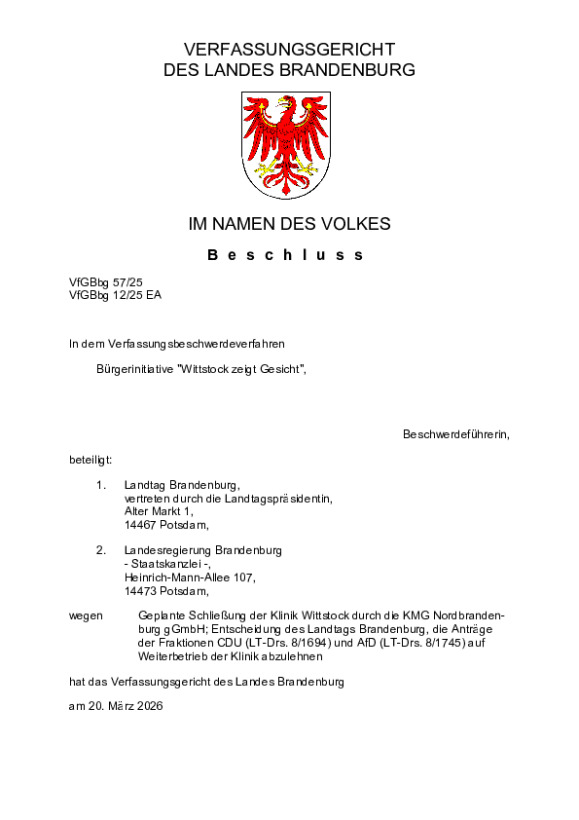 Bild vergrößern (Bild: VfGBbg 57/25)