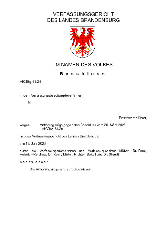 Bild vergrößern (Bild: VfGBbg 61/25)