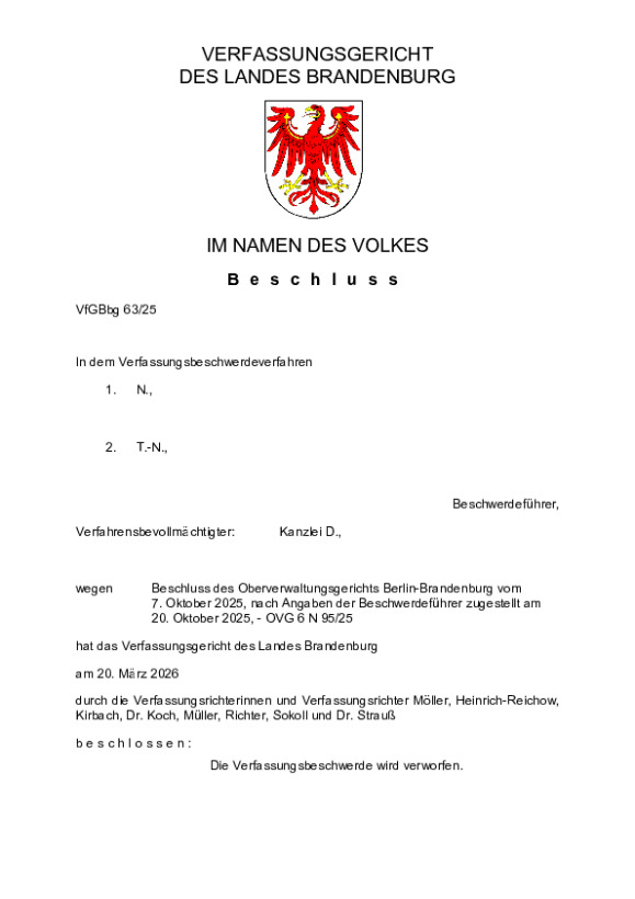 Bild vergrößern (Bild: VfGBbg 63/25)
