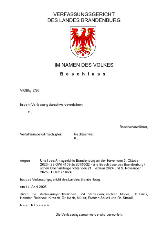 Bild vergrößern (Bild: VfGBbg 2/26)
