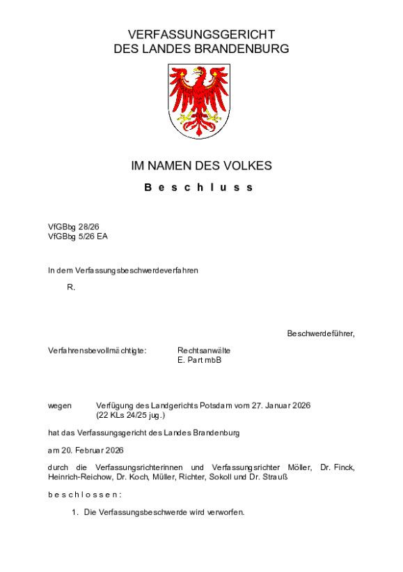 Bild vergrößern (Bild: VfGBbg 28/26)