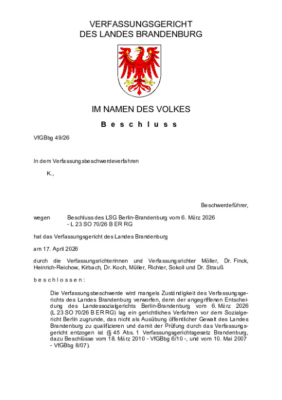 Bild vergrößern (Bild: VfGBbg 49/26)