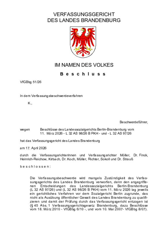 Bild vergrößern (Bild: VfGBbg 51/26)